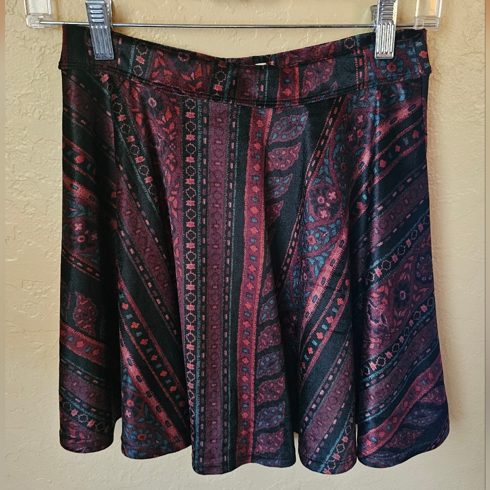 Burgundy Velvet Skirt